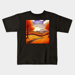 Landscape In Autumn Landscape Kids T-Shirt